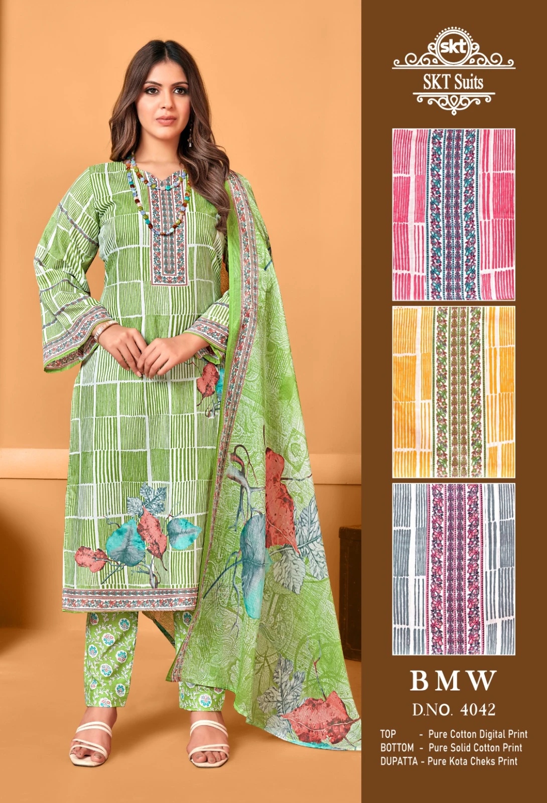 Skt Suit Bmw Pure Cottan Wholesale Cottan Summer Collection Catalog — Wholesale Salwar Suits, MPA wholesale from Surat - Gallery Image 2